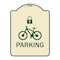 Signmission Parking With Cycle and Lock Symbol Heavy-Gauge Aluminum Architectural Sign, 24" x 18", TG-1824-23476 A-DES-TG-1824-23476 - alternate 1
